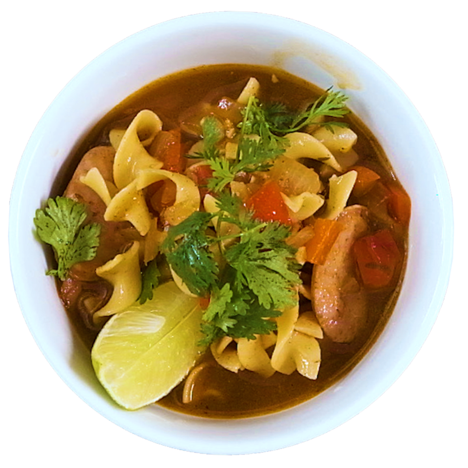 Mexican Sausage Egg Noodle Soup Innit